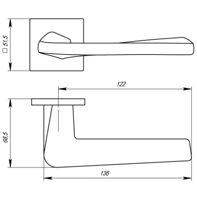 Ручка раздельная TORSO USS BPVD-77 Вороненый никель