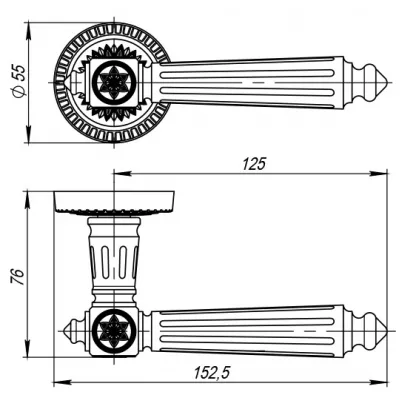 Ручка раздельная Matador CL4-BB-17 Коричневая бронза