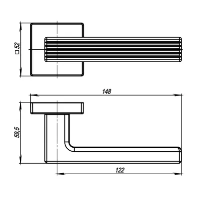 Ручка раздельная LINE USQ6 SN-3 Мат никель