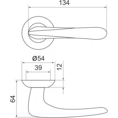 Ручка раздельная Pava LD42-1GP/SG-5 золото/матовое золото TECH (кв. 8х140)