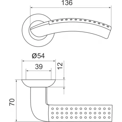 Ручка раздельная Libra LD26-1SN/CP-3 матовый никель/хром