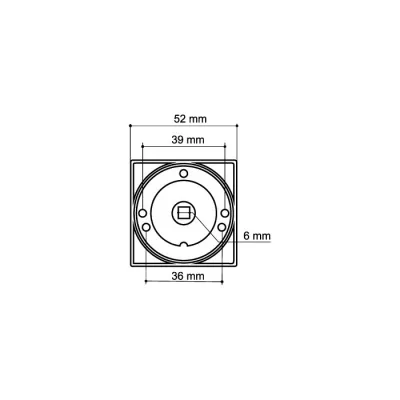 Ручка поворотная WC-BOLT BK6/SQ-21CP-8 хром