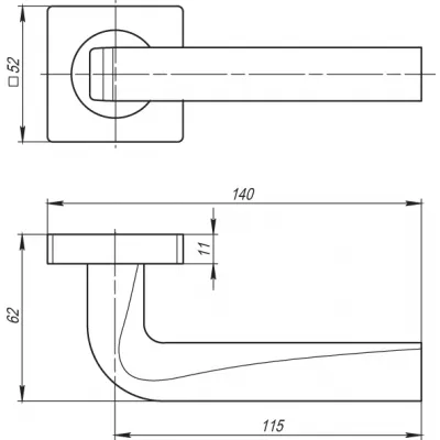 Ручка раздельная KEA SQ001-21SN-3 матовый никель