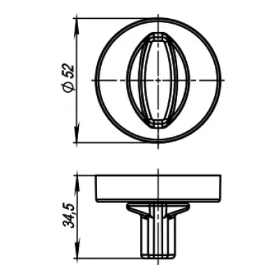 Ручка поворотная WC-BOLT BK6/URB BL-26 Черный