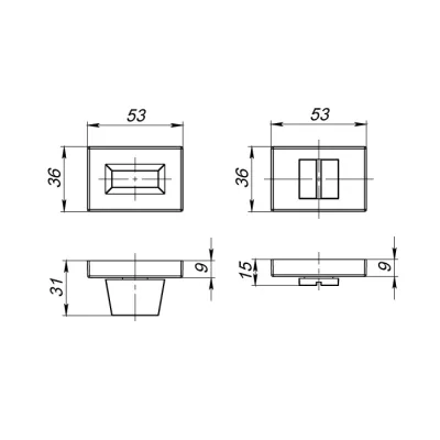 Ручка поворотная WC-BOLT BK6 UCS MWSC-33 Итальянский тисненый