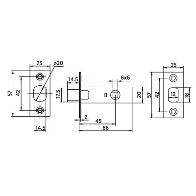 Задвижка под завёртку BUSSARE  L7-45 S.GOLD (золото блестящее)