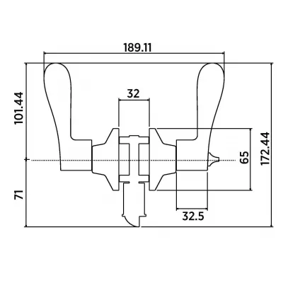 Ручка BUSSARE 37-01 ANT.BRONZE нажимная, ключ/завёртка (бронза)