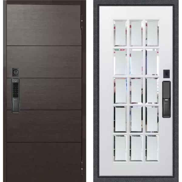 Умная входная дверь Аргус Смарт с Электронным замком KAADAS 110 АГАТ венге + зеркало