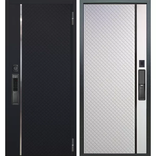 Дверь Аргус Смарт с Электронным замком Лия Черный софт, Рина Белый Софт