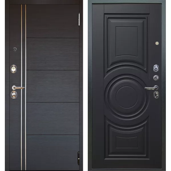 Шумоизоляционная дверь Люкс 3К 2П Лофт венге внутри Могадиш черный софт