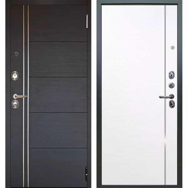 Шумоизоляциооная дверь Люкс 3к 2П Лофт венге внутри Гауда роял вуд белый