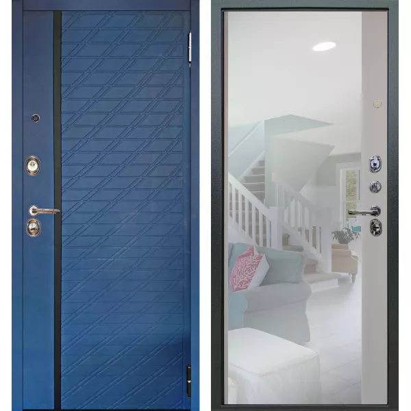 Шумоизоляционная дверь Люкс 3к 2П Тори синий софт внутри магнум силк маус