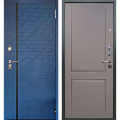 Люкс 3К 2П Тори синий софт внутри тревор серый бархат