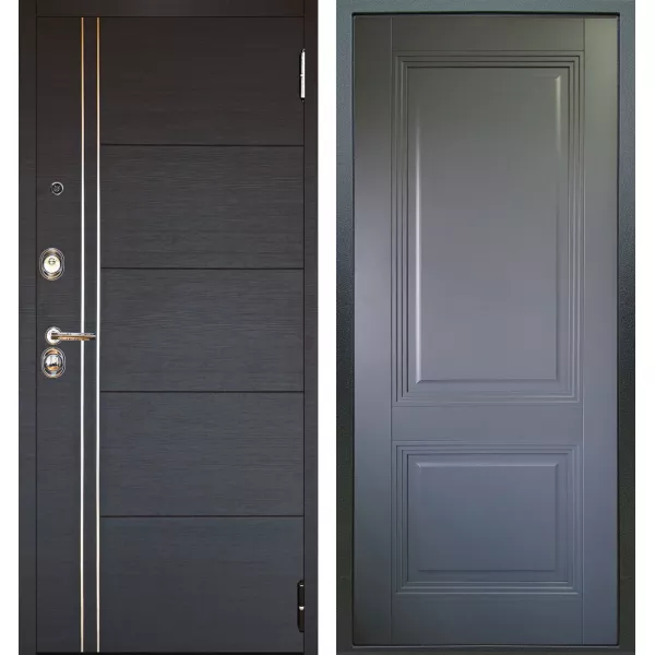 Шумоизоляционная дверь Люкс 3к 2П Лофт венге внутри соло антрацит