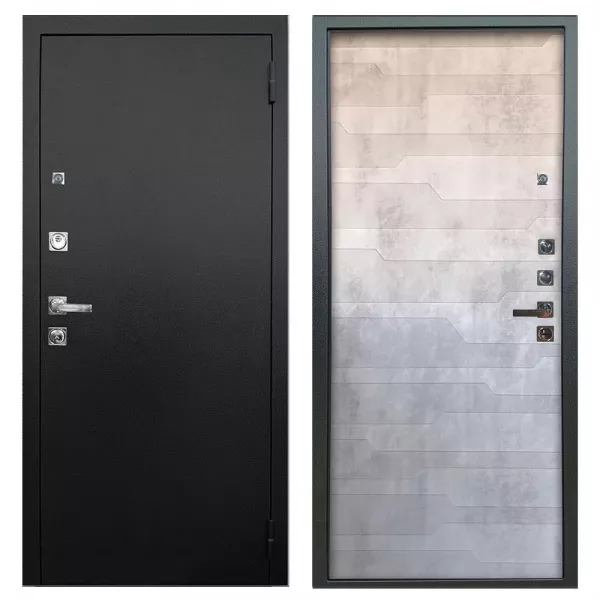 Входная дверь Люкс ПРО 3К Черный шелк | Техно