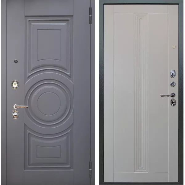 Шумоизоляционная дверь Люкс 3К 2П Могадиш Силк флай внутри Вертикаль Роял вуд белый