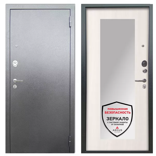 Шумоизоляционная дверь Аргус Люкс 3К Серебро Антик | Милли ларче светлый