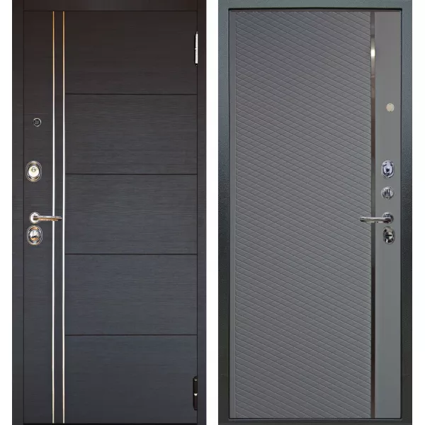 Шумоизоляционная дверь Люкс 3К 2П Лофт венге внутри Лия Силк Маус