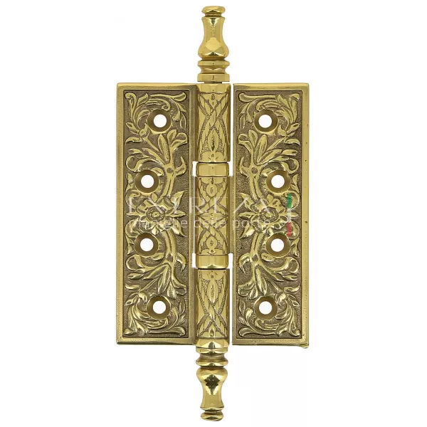Дверная петля Extreza 6110 универсальная латунная 102x76x4 полированное золото F01 (1шт.)