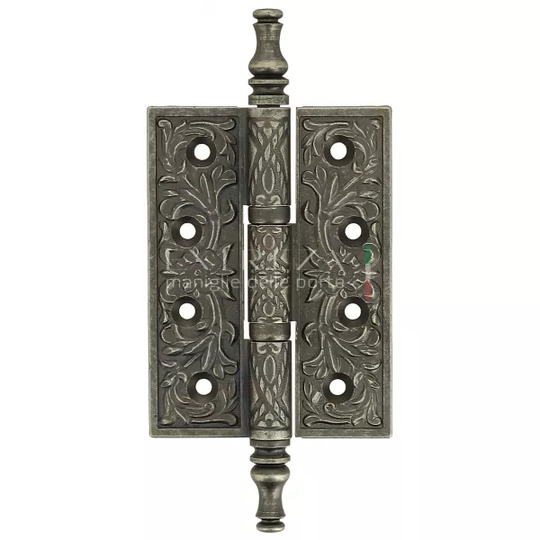 Дверная петля Extreza 6110 универсальная латунная 102x76x4 античное серебро F45 (1шт.)