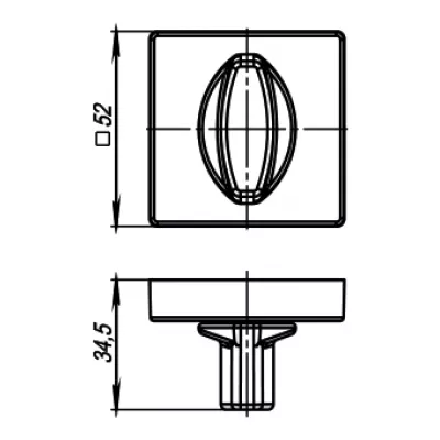 Ручка поворотная WC-BOLT BK6/USQ SN-3 Матовый никель