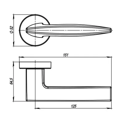 Ручка раздельная SQUID URB9 MWSC-33 Итальянский тисненый