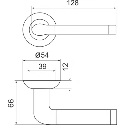 Ручка раздельная Stella LD28-1SN/CP-3 матовый никель/хром TECH (кв. 8x140)