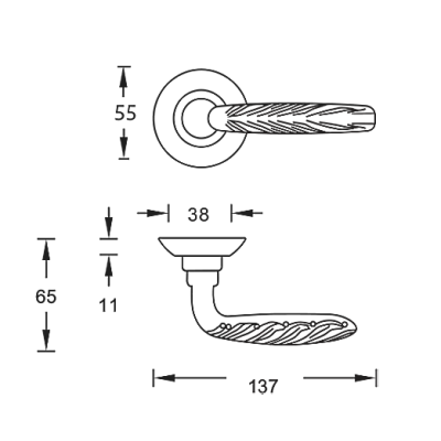 Дверная ручка ARCHIE S010 167II матовое золото