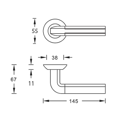 Дверная ручка ARCHIE S010 9699 хром матовый
