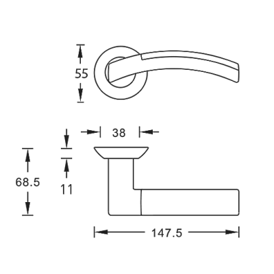 Дверная ручка ARCHIE S010 132ACF античный кофе
