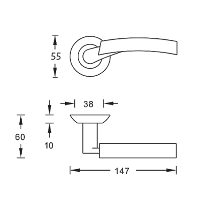Дверная ручка ARCHIE S010 G99 хром матовый