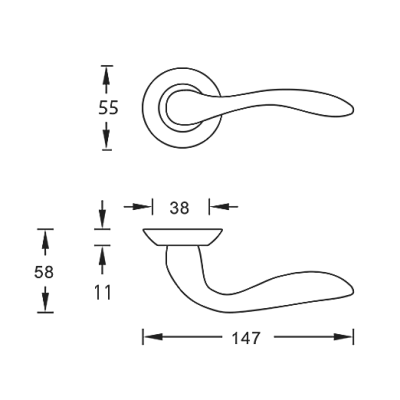 Дверная ручка ARCHIE S010 RII матовое золото