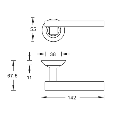 Дверная ручка ARCHIE S010 9299 хром матовый