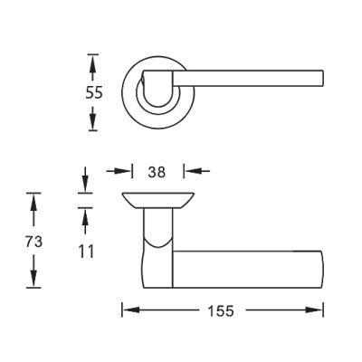 Дверная ручка ARCHIE S010 11999 хром матовый