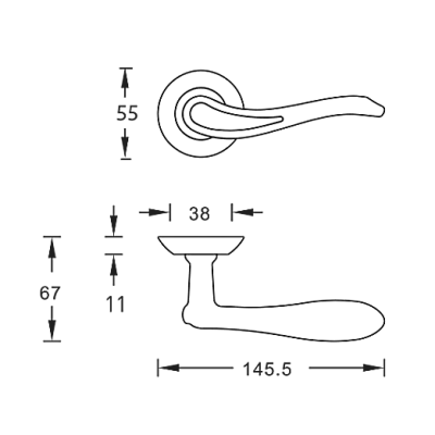 Дверная ручка ARCHIE S010 102II матовое золото