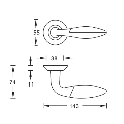 Дверная ручка ARCHIE S010 95 MB античная бронза