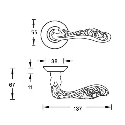 Дверная ручка ARCHIE S010 172ACF античный кофе