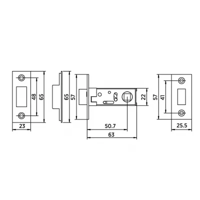 Защёлка межкомнатная BUSSARE L6-50 MAG ANT.BRONZE (бронза, магнитная)