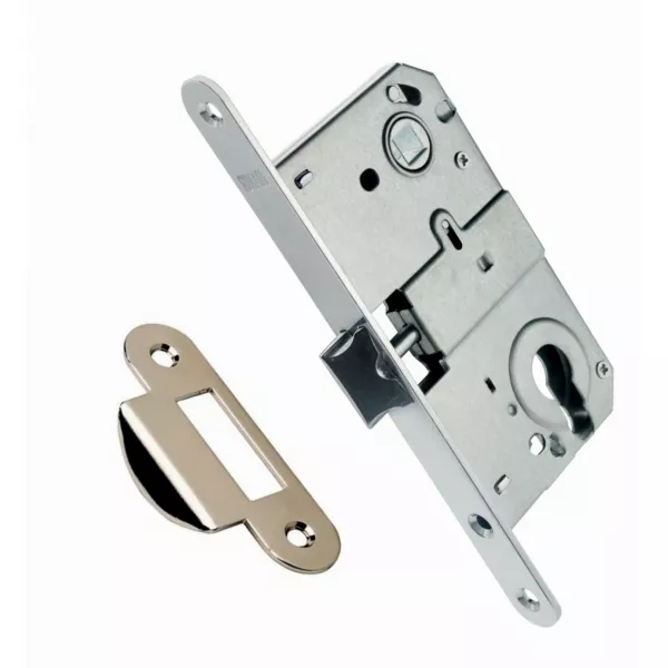 Защёлка под ключевой цилиндр BUS 2085 CHROME (хром блестящий, металлический язычок)