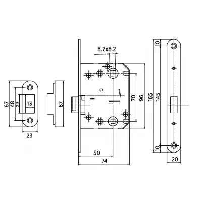 Защёлка сантехническая магнитная MAG50/70 ANT.BRONZE/COFFEE (бронза)