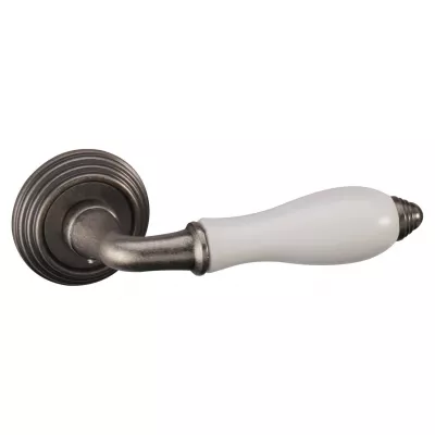 Дверная ручка ADDEN BAU PORCELLANA V214 AGED SILVER Состаренное серебро/керамика