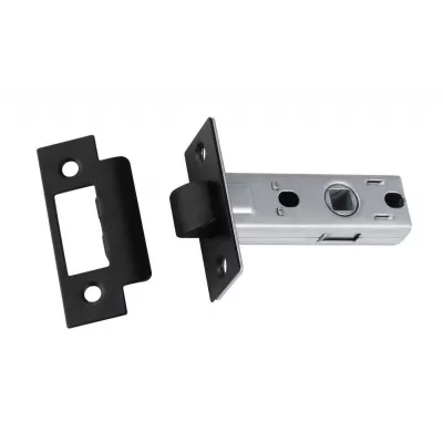 Защёлка межкомнатная BUSSARE L6-45 PLAST BLACK (черный матвоый, пластиковый язычок)