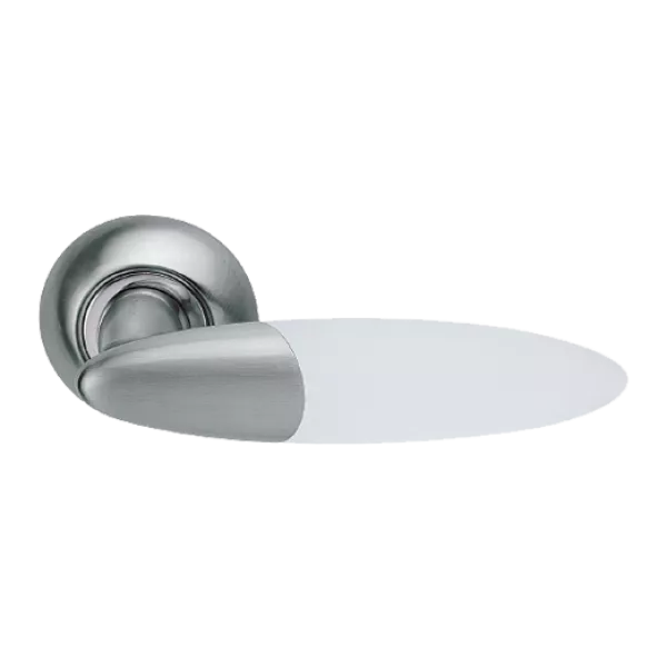 Дверная ручка на круглой розетке ARCHIE SO1O 113HWA, Цвет Никель белый