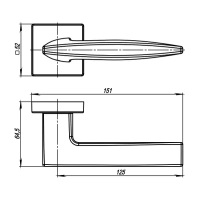 Ручка раздельная SQUID USQ9 SN-3 Мат никель