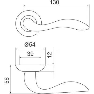 Ручка раздельная Selena LD19-1AB/GP-7 бронза/золото