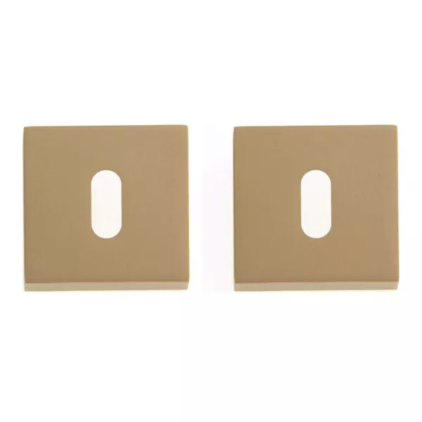 Дверная накладка под цилиндр квадратная МАТОВОЕ ЗОЛОТО (FIXA)