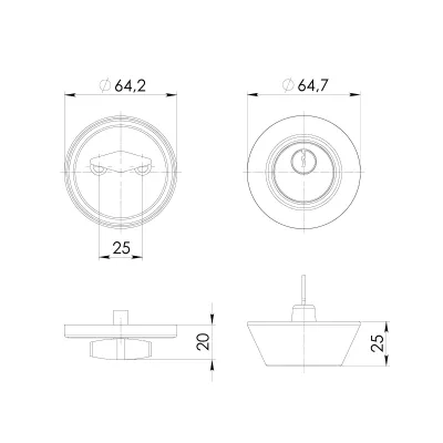 Замок врезной DK.002 BK SN мат.никель