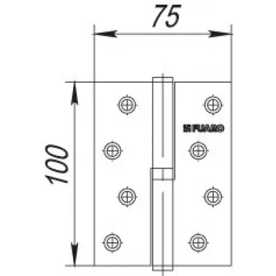 Петля съемная IN4430SR-BL PB правая (413/BL-4 100x75x2,5) латунь БЛИСТЕР