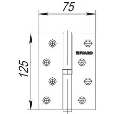 Петля съемная IN5430SR-BL SN правая (413/BL-5 125x75x2,5) мат. никель БЛИСТЕР