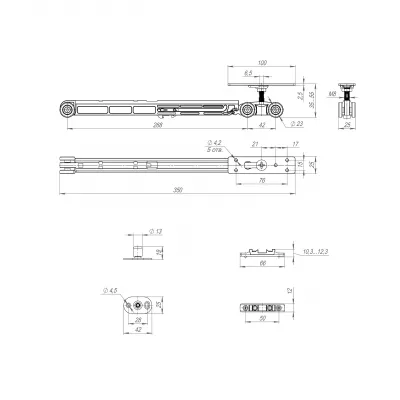 Комплект для раздвижных дверей Comfort - PRO SET 2 /soft close/ 80 (CFA170А)